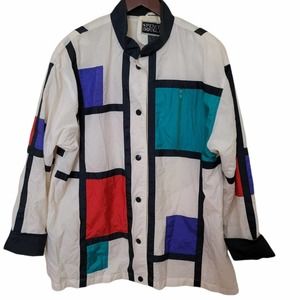 Spencer Douglas Nylon Color Blocked Windbreaker